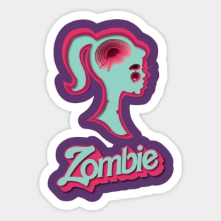 Zombie Barbie Parody (no background) Sticker